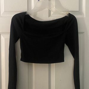 size XS , black cropped top